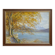 F. Zerboni – Animated Lakeside Landscape – Oil on Panel – Mid 20th Century