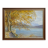F. Zerboni – Animated Lakeside Landscape – Oil on Panel – Mid 20th Century