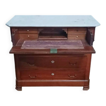 Louis Philippe walnut secretary chest of drawers
