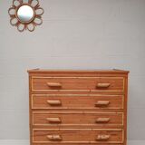 Rattan chest of drawers 60s-70s