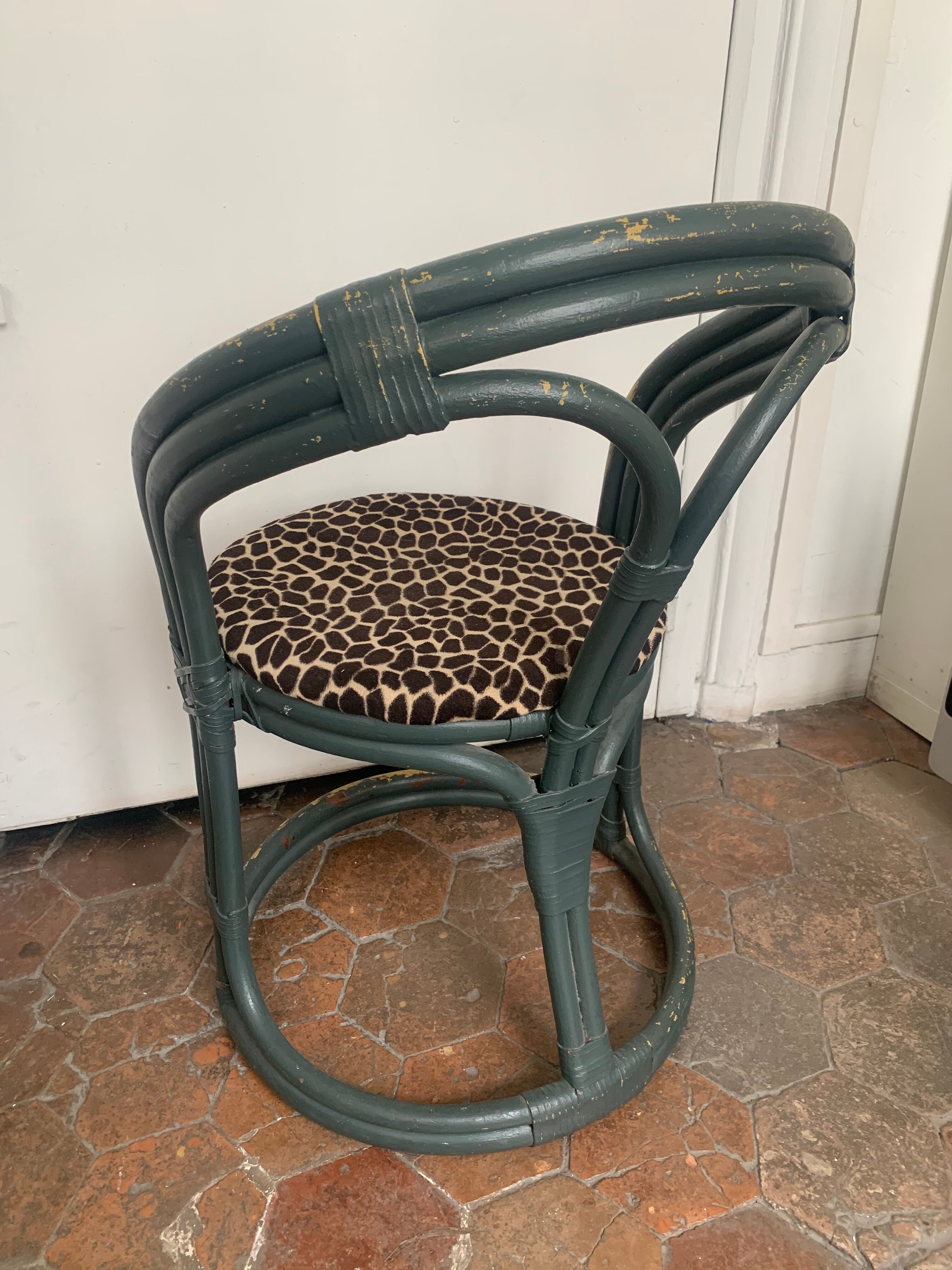 Fauteuil en rotin vintage