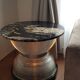 Holophane marble and brass coffee table