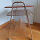 Serving table for storing vinyl records, magazine holder