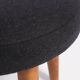 Vintage black wool stool from the mid-century, Denmark, 1960.