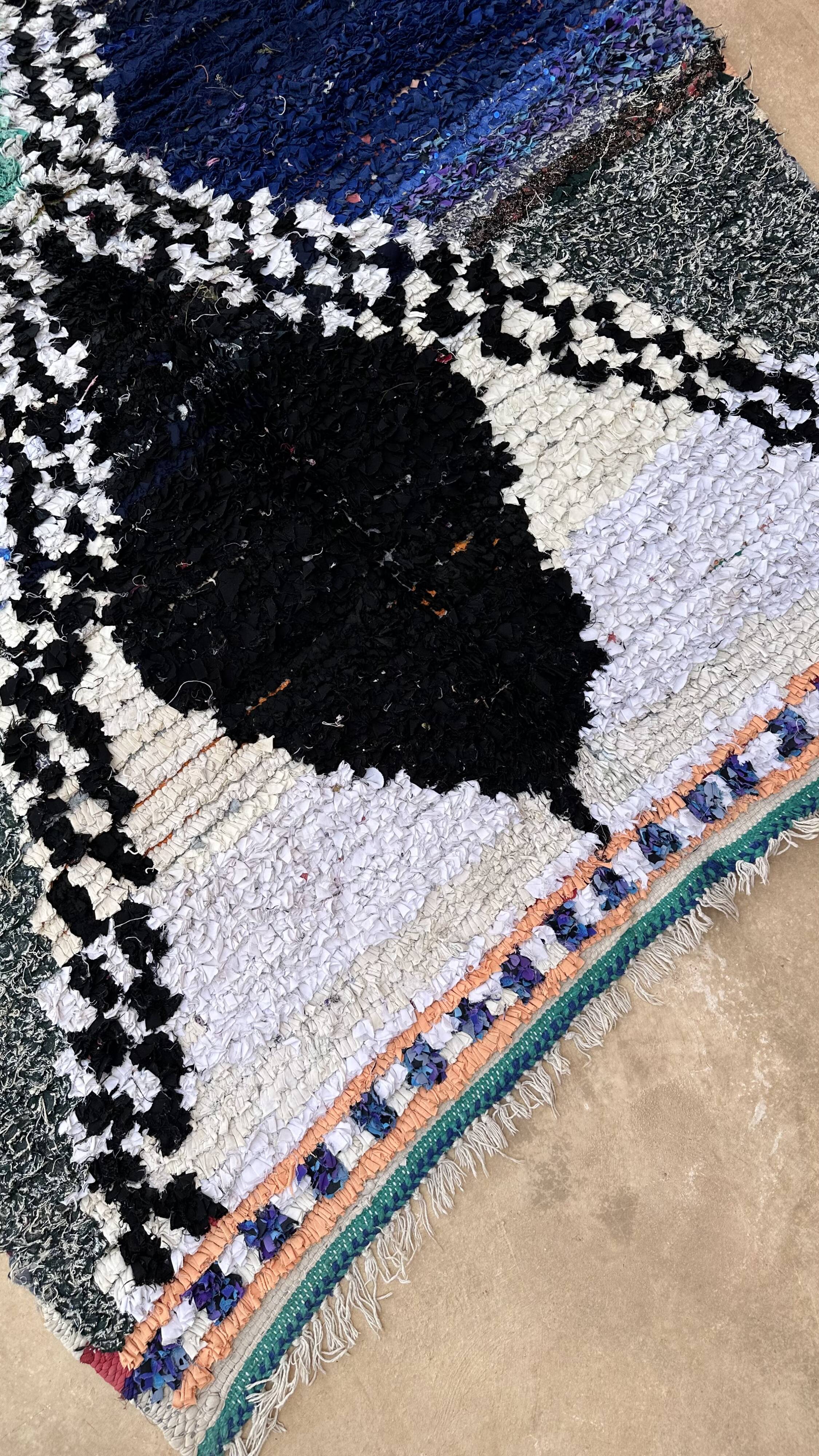 Colorful Boucherouite Berber rug - 133 x 188 cm