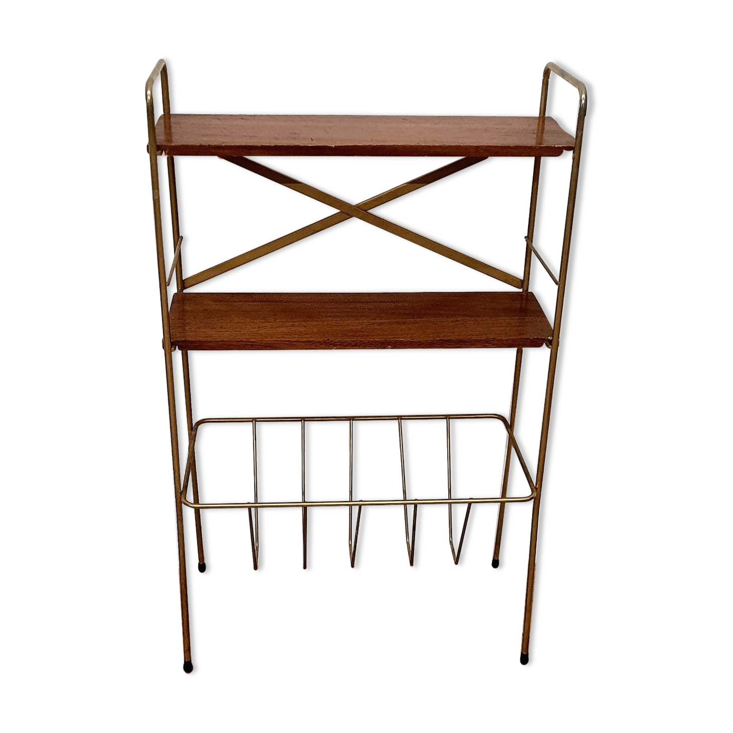 Vintage magazine holder shelf