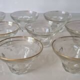 8 Art Deco champagne or ice cream coupes, 1940.