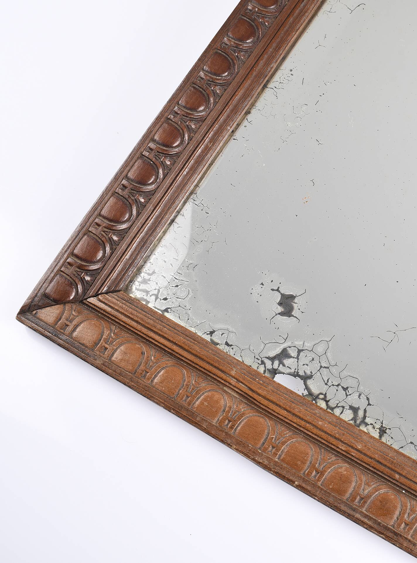 Large rectangular mirror, vintage art deco, dated 1926