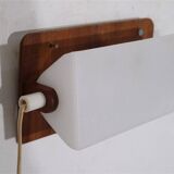Vintage Scandinavian teak and plexi wall lamp 1970