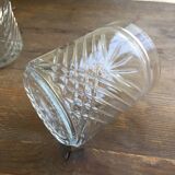 3 old chiseled glasses