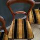 Lot suite de 6 chaises signées G. Rogers. en bois massif et velours