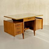 Double desk with covered handles, France 1950