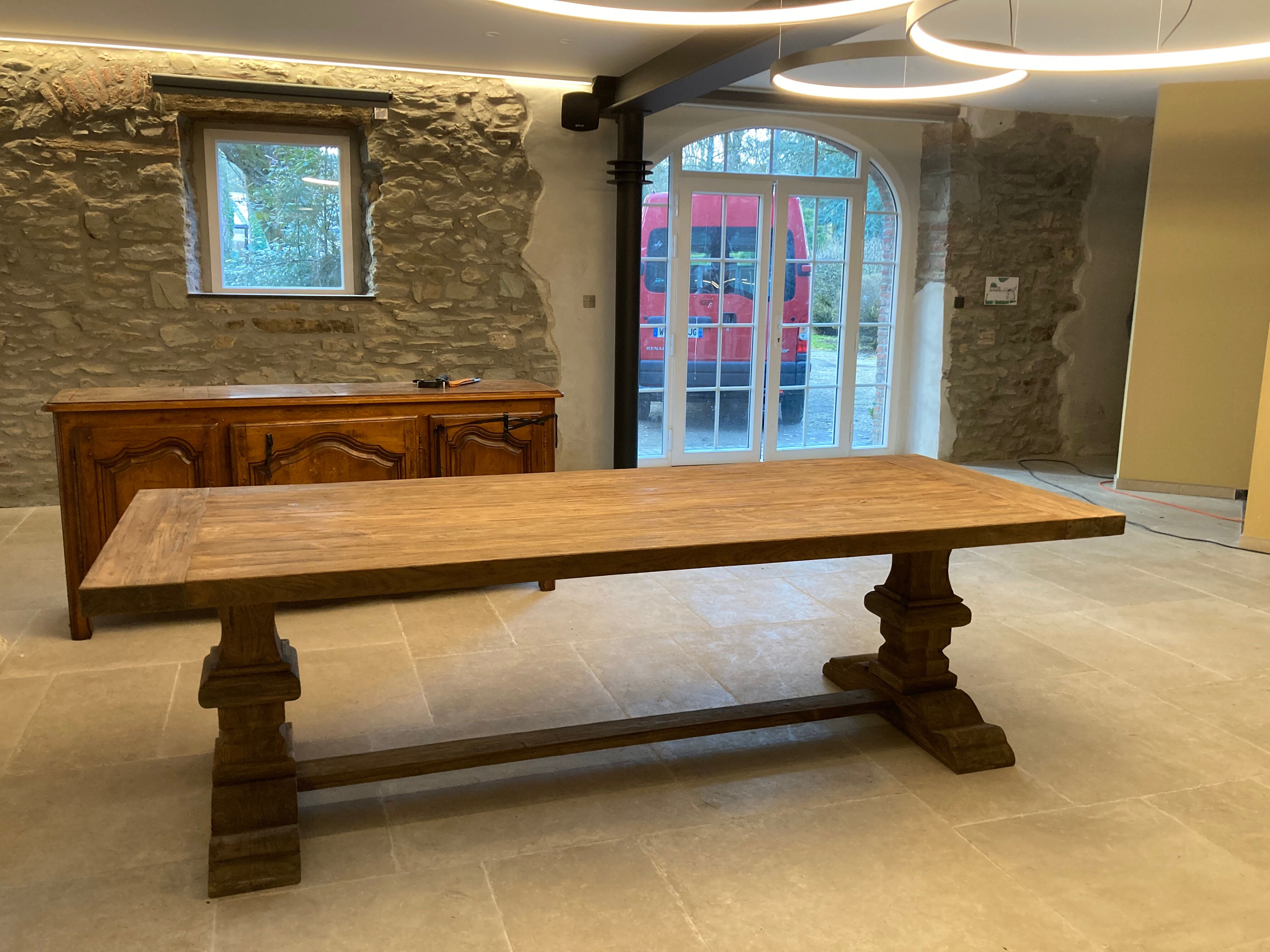 Solid oak monastery table 240 x 100 cm