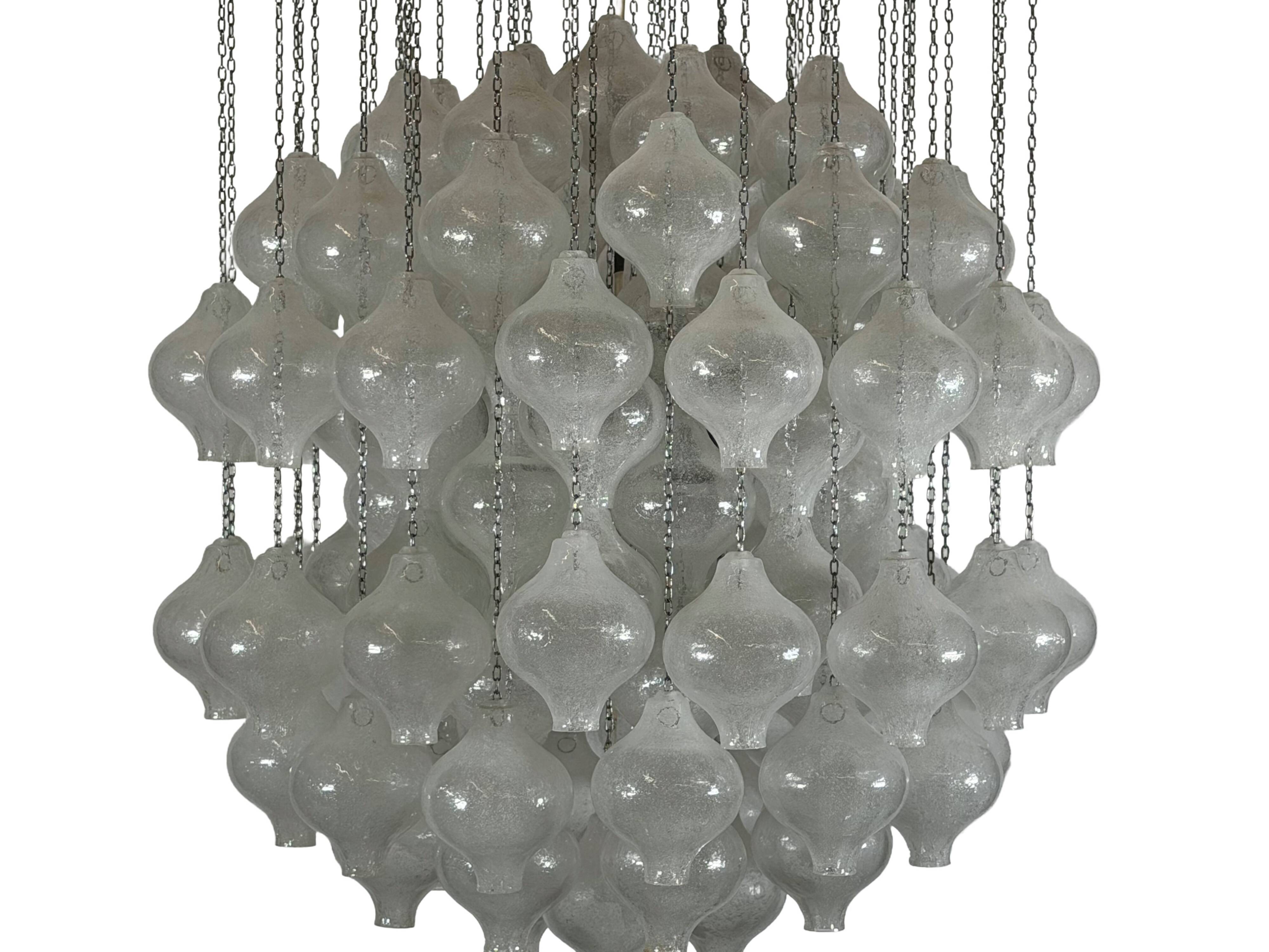 1960s 197070s Tulip Chandelier by J.T. Kalmar for Kalmar Austria