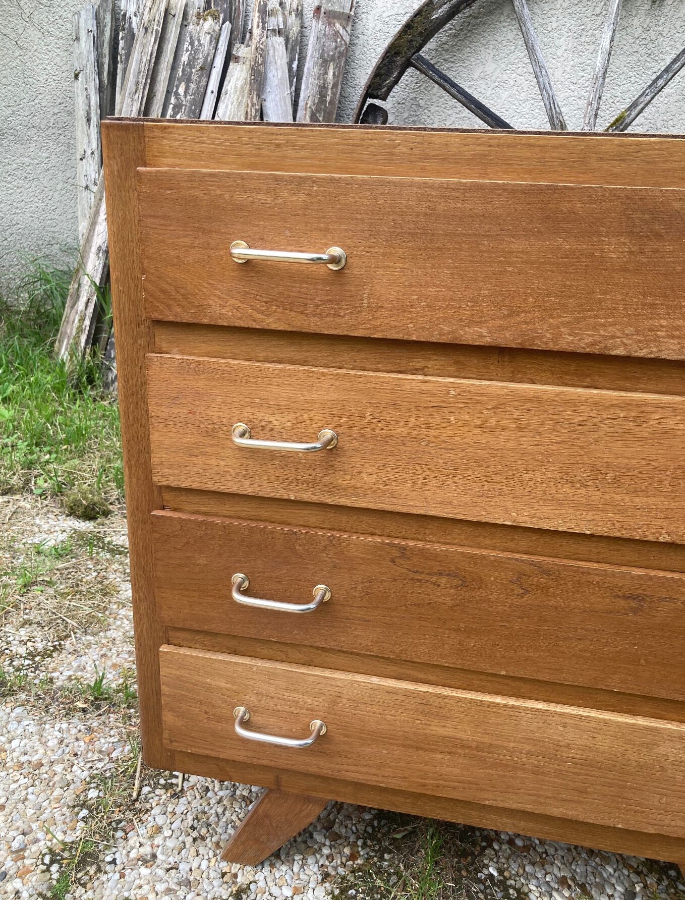 Vintage chest of drawers compass feet