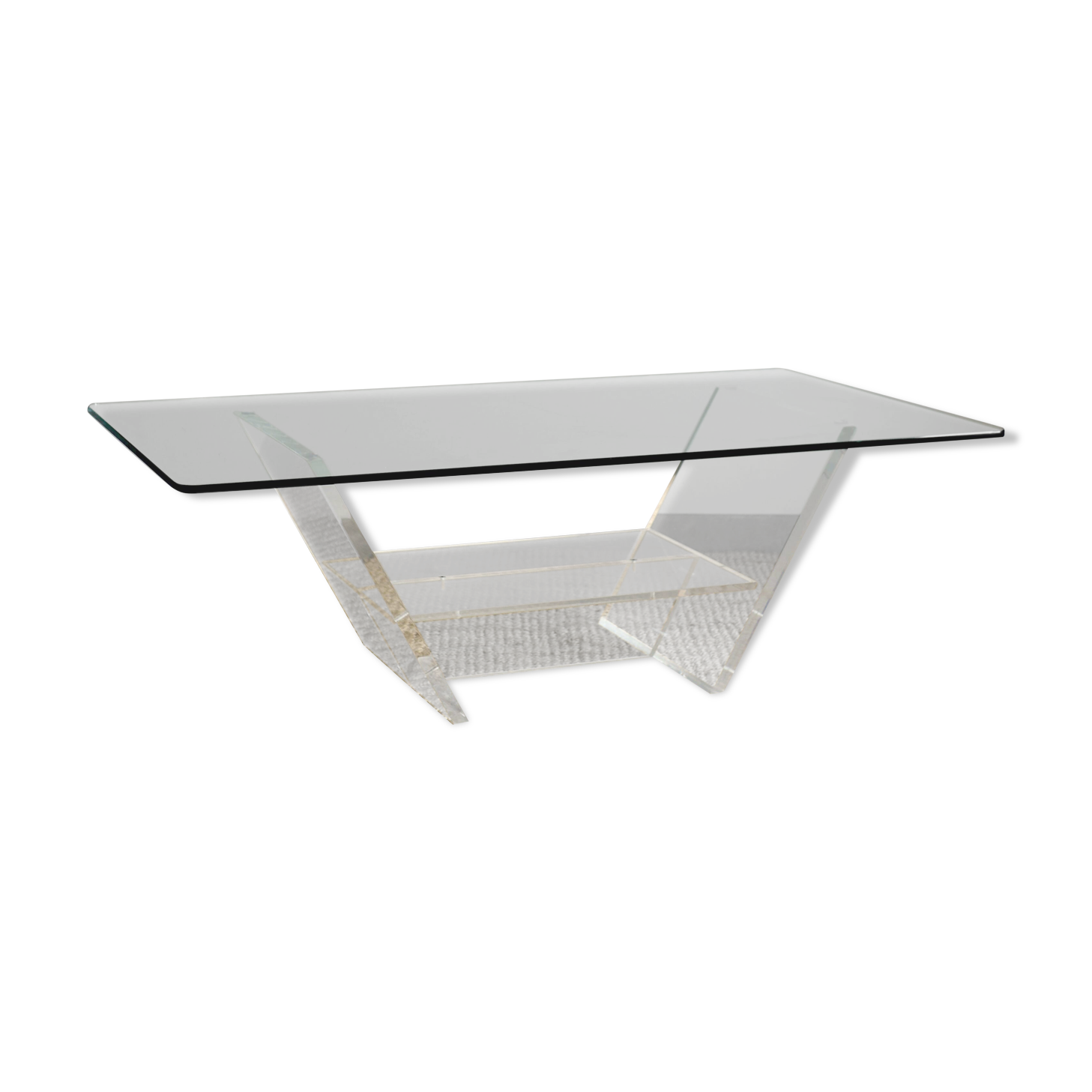 Glass and plexiglass coffee table - David Lange