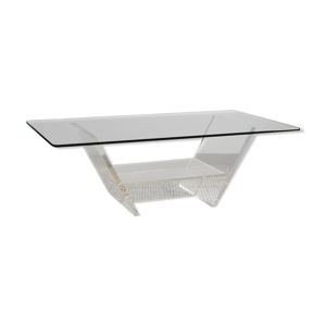 table basse en verre - plexiglas