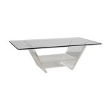 Glass and plexiglass coffee table - David Lange