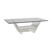 Glass and plexiglass coffee table - David Lange