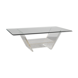 Glass and plexiglass coffee table - David Lange
