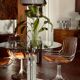 Dining table glass chrome and marble 1970s Italian vintage design