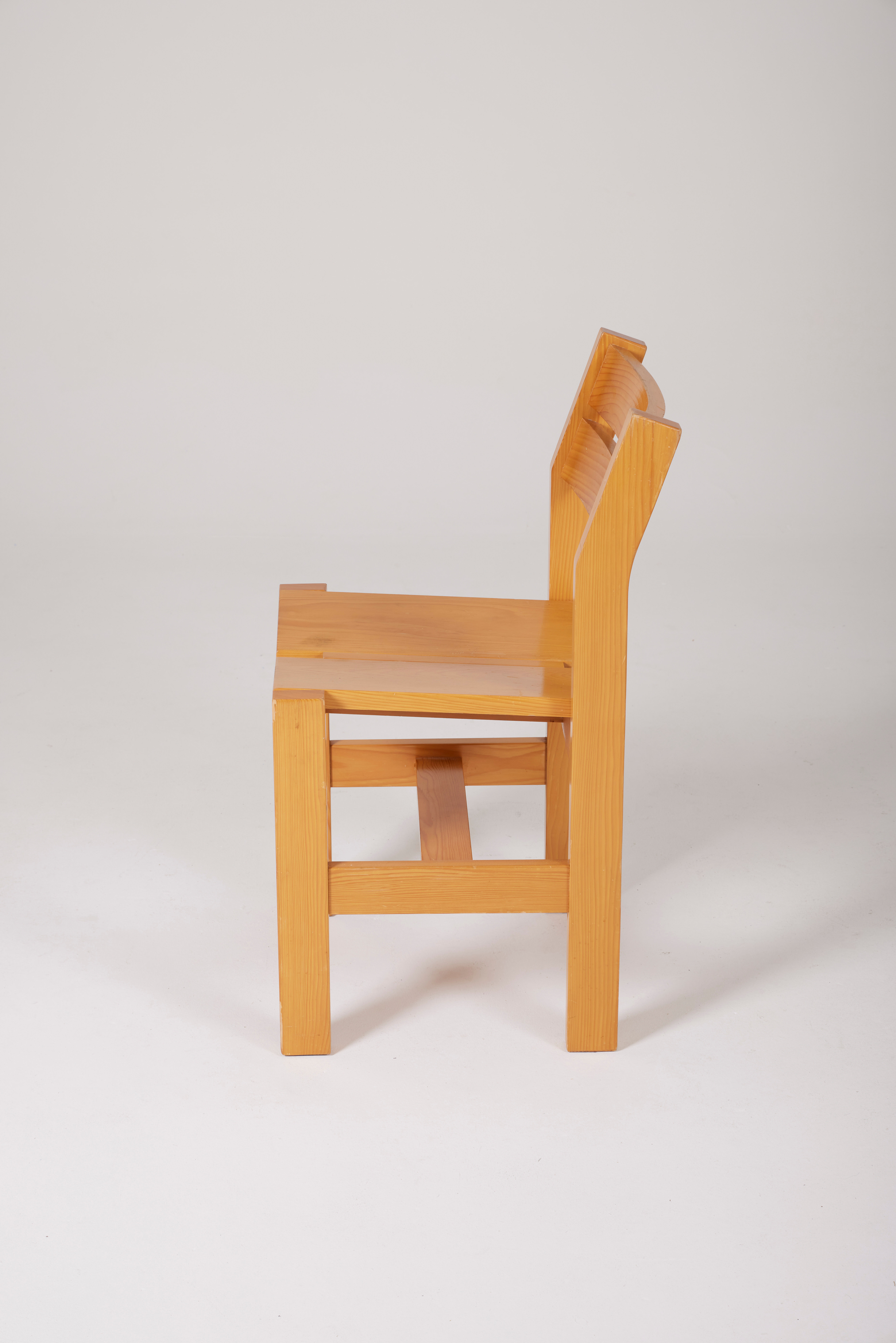 Set of 4 wooden chairs,1940s
