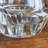 Carved solid crystal vase, floral decoration