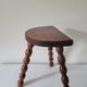 Brutalist stool turned wooden feet