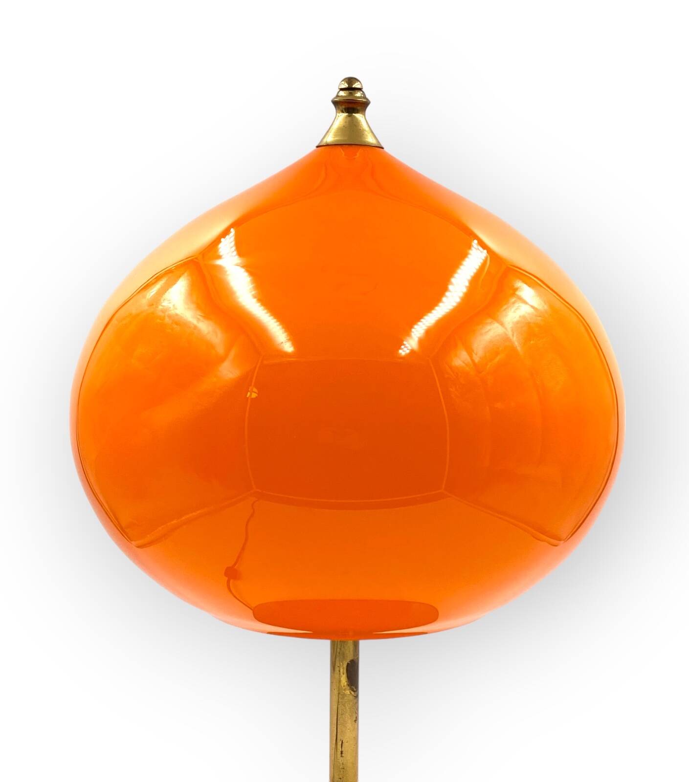 Mid-century modern orange glass Table lamp, Vistosi Italy, 1960s