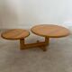 Table basse en bois à 2 plateaux ajustables, Roche Bobois années 80