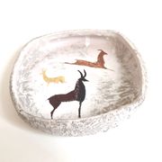 Vide poche en céramique motifs rupestres années 60
