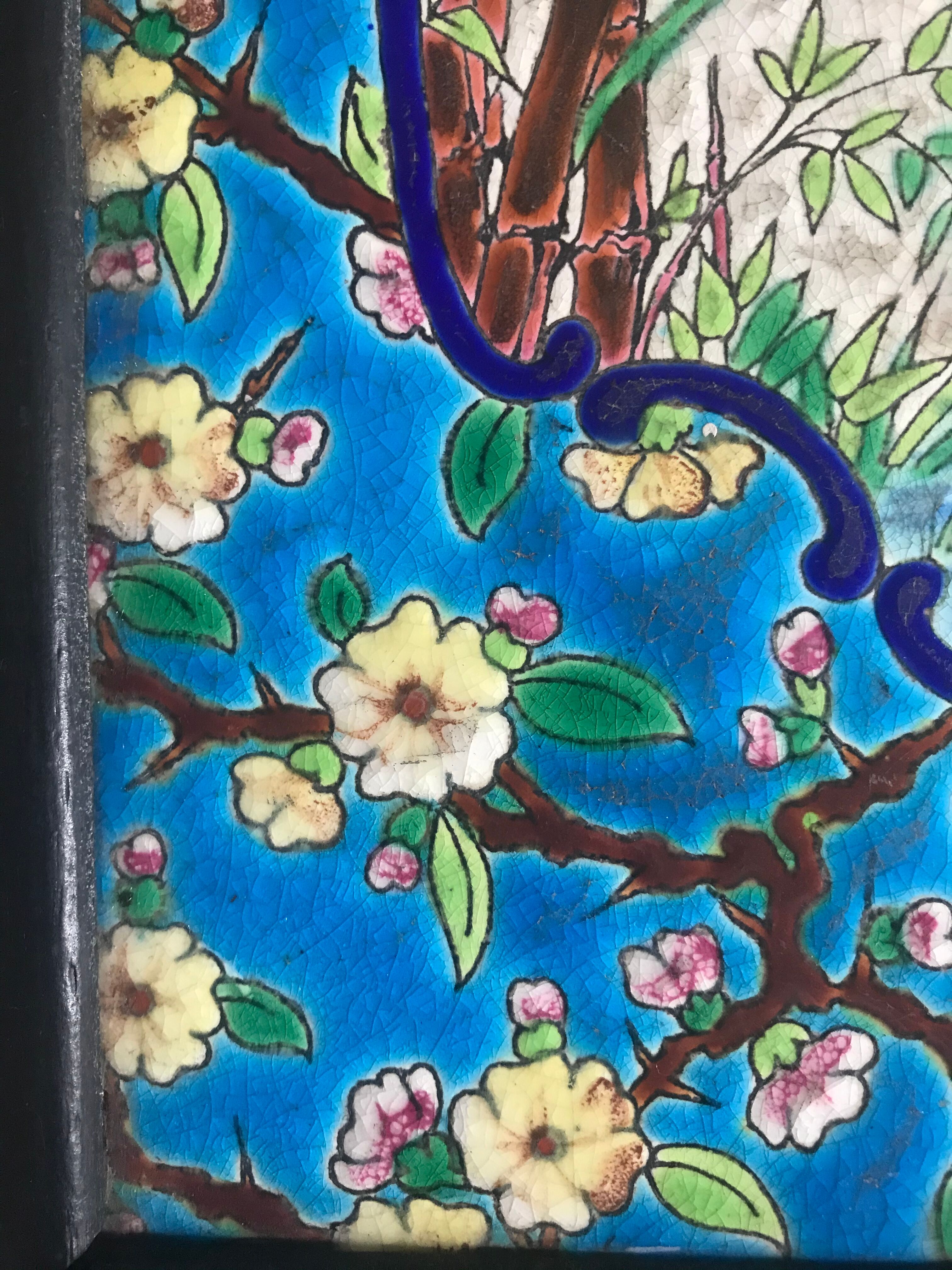 Longwy 19th-century enamels sellette