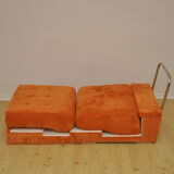 Orange corduroy modular sofa, 1970s.
