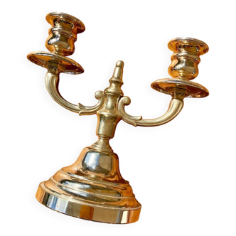 Chandelier double en métal argenté
