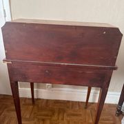 Cylindrical desk in cubic marquetry Louis XVI style late 19th, early 20th century