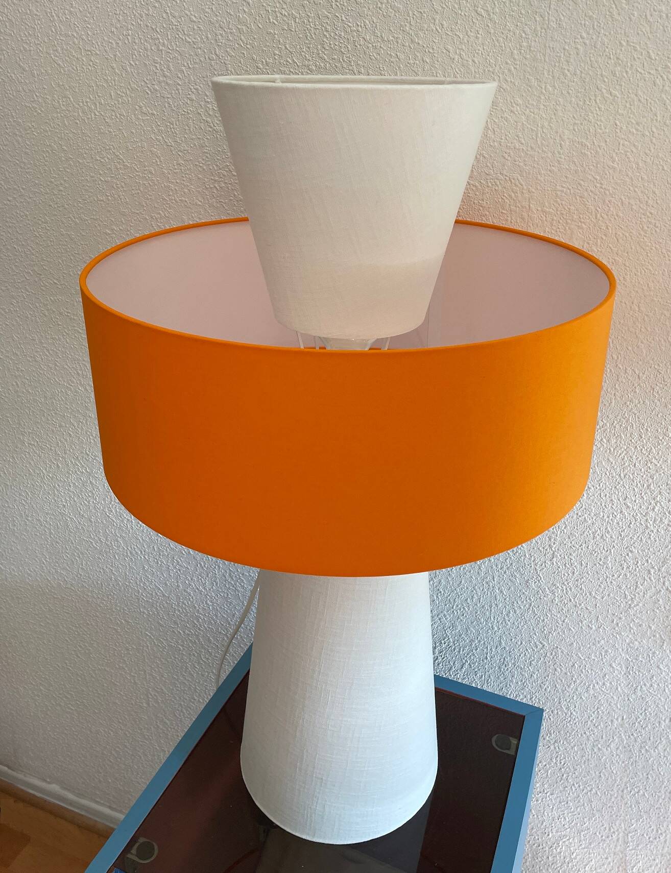 Intense orange furniture lamp Lamp'cône