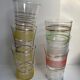 ensemble de 6 verres à eau granité colorés années 1960