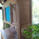 Art Deco two-body sideboard in natural chestnut.