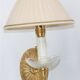 Pair of Twisted Gilt Bronze Wall Lamp & Pleated Lampshade