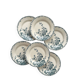 6 flat ironstone plates "Hollyhock" Gien