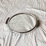 Vintage round mirror tray