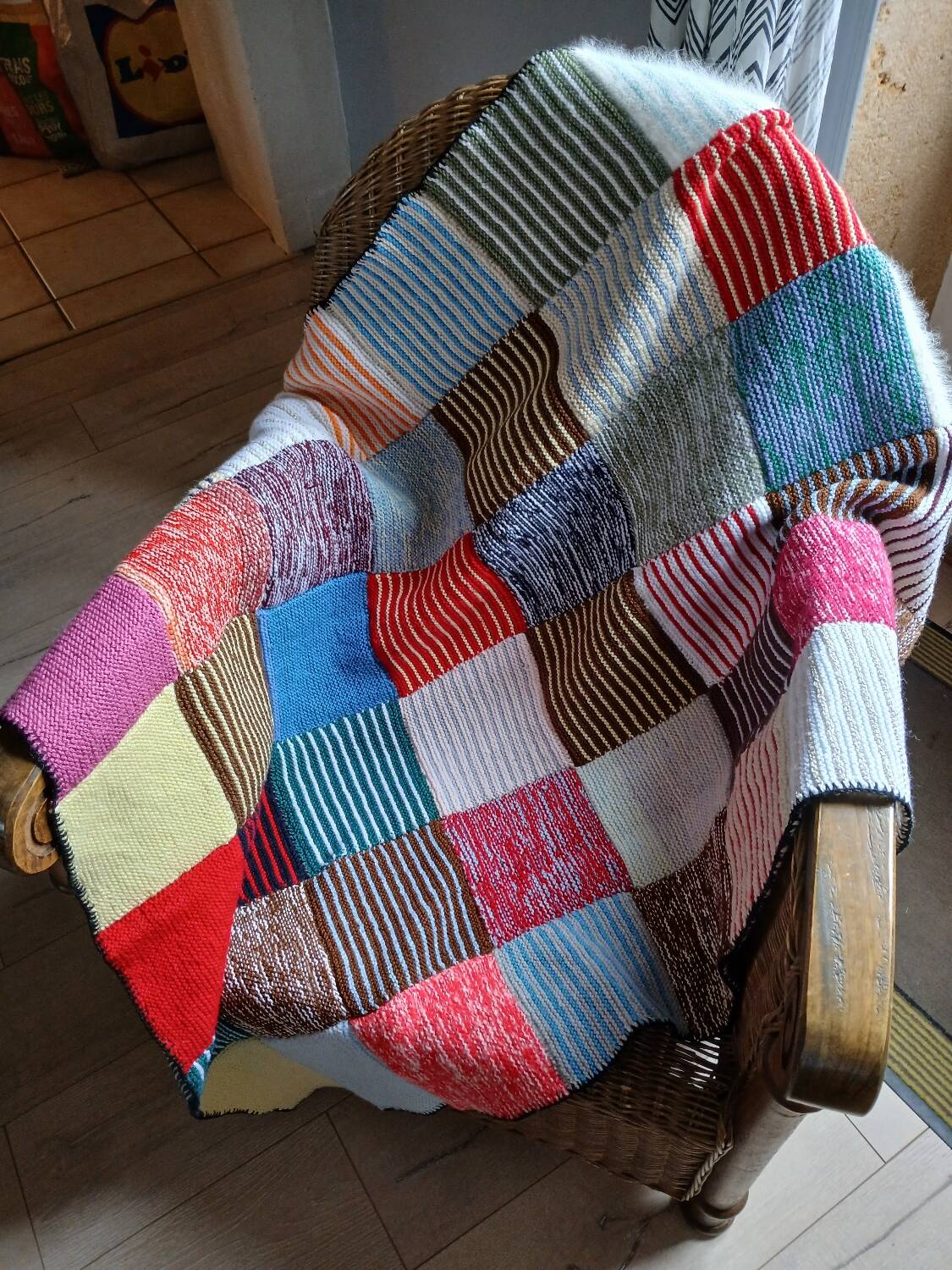 Wool patchwork blanket