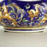 Melonniere faience Gien Renaissance decor blue background