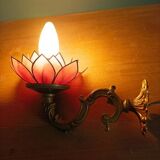 Wall lamp Lotus flower petal mother-of-pearl bronze base