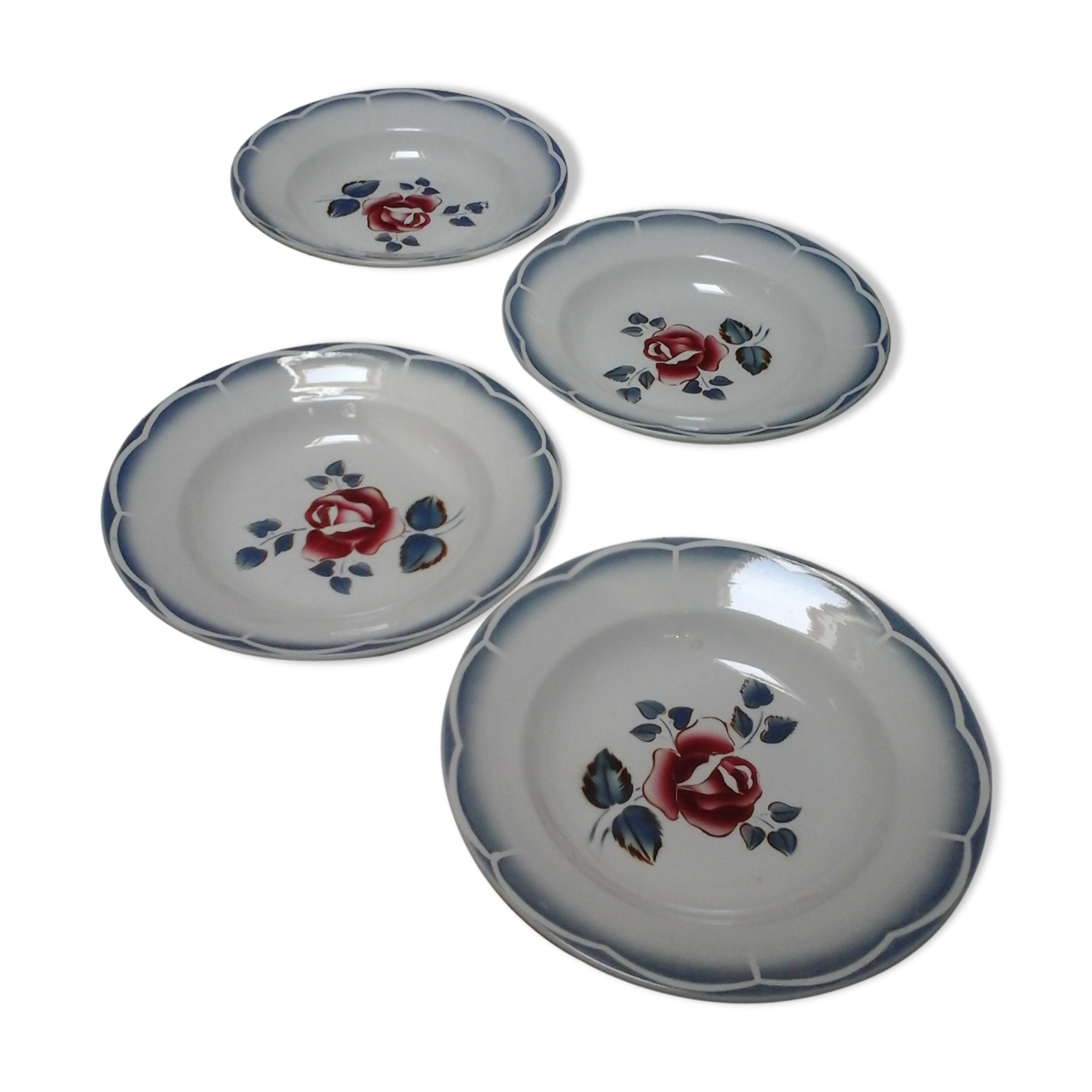 Lot de 4 assiettes creuses de Digoin Sarreguemines