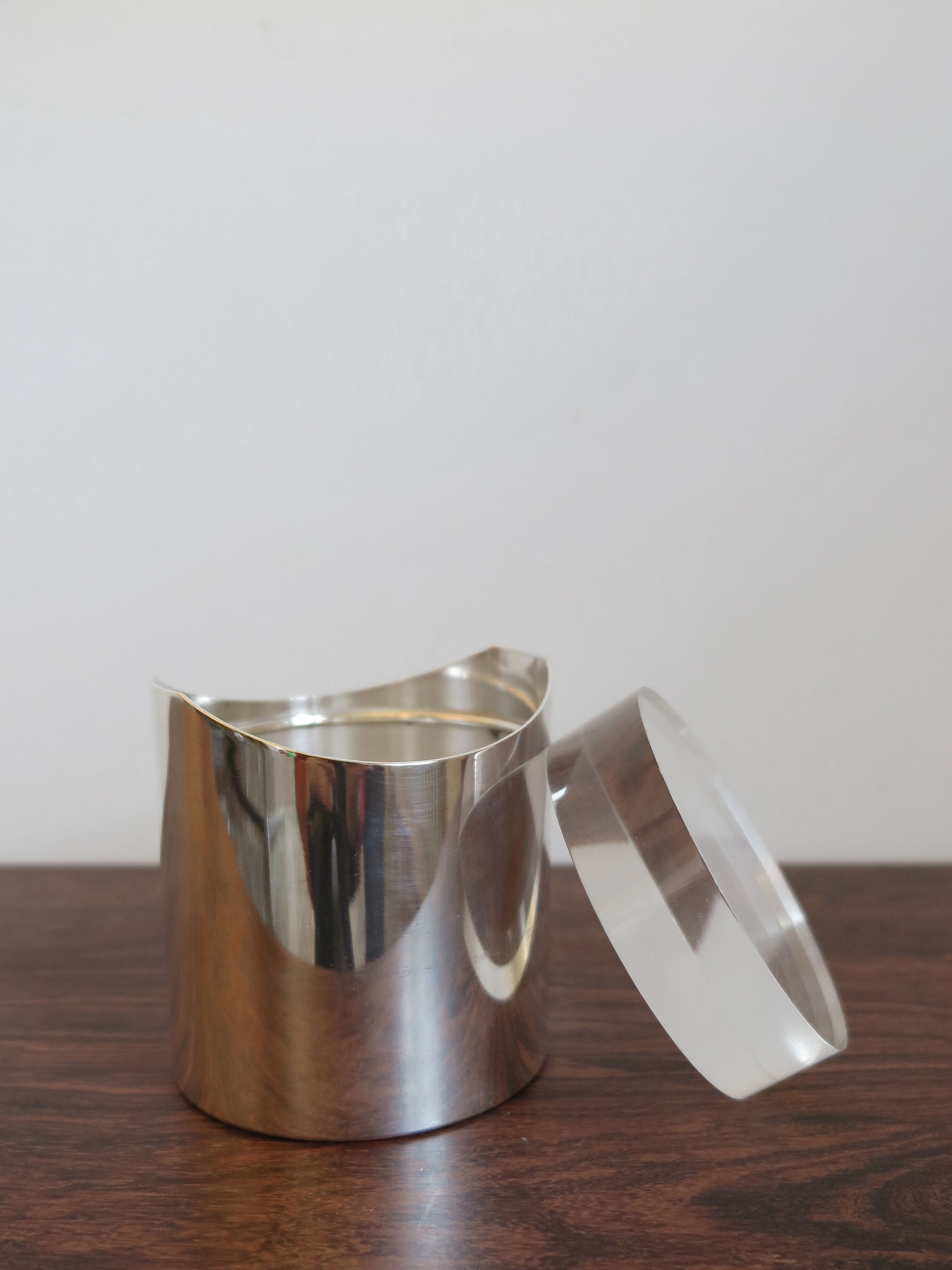 Italian silver plate and plexiglass box by Lino Sabattini, 1960s