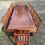 Mahogany set (ipe) composed of a table, 14 chairs and 2 armchairs - work from the 70s
