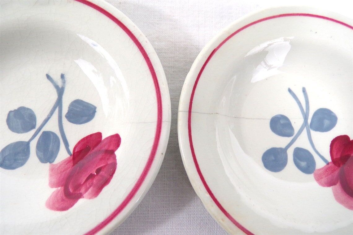 Dinette crockery doll's house ceramic 10 pieces vintage France