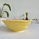 Large vintage salad bowl slip apple shape hand painted earthenware