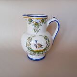 Angoulême earthenware pitcher "Le Renoleau" Moustiers decor